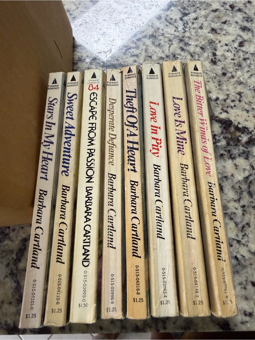 Vintage Lot of 8 Barbara Cartland 1950-70s Romance Novels